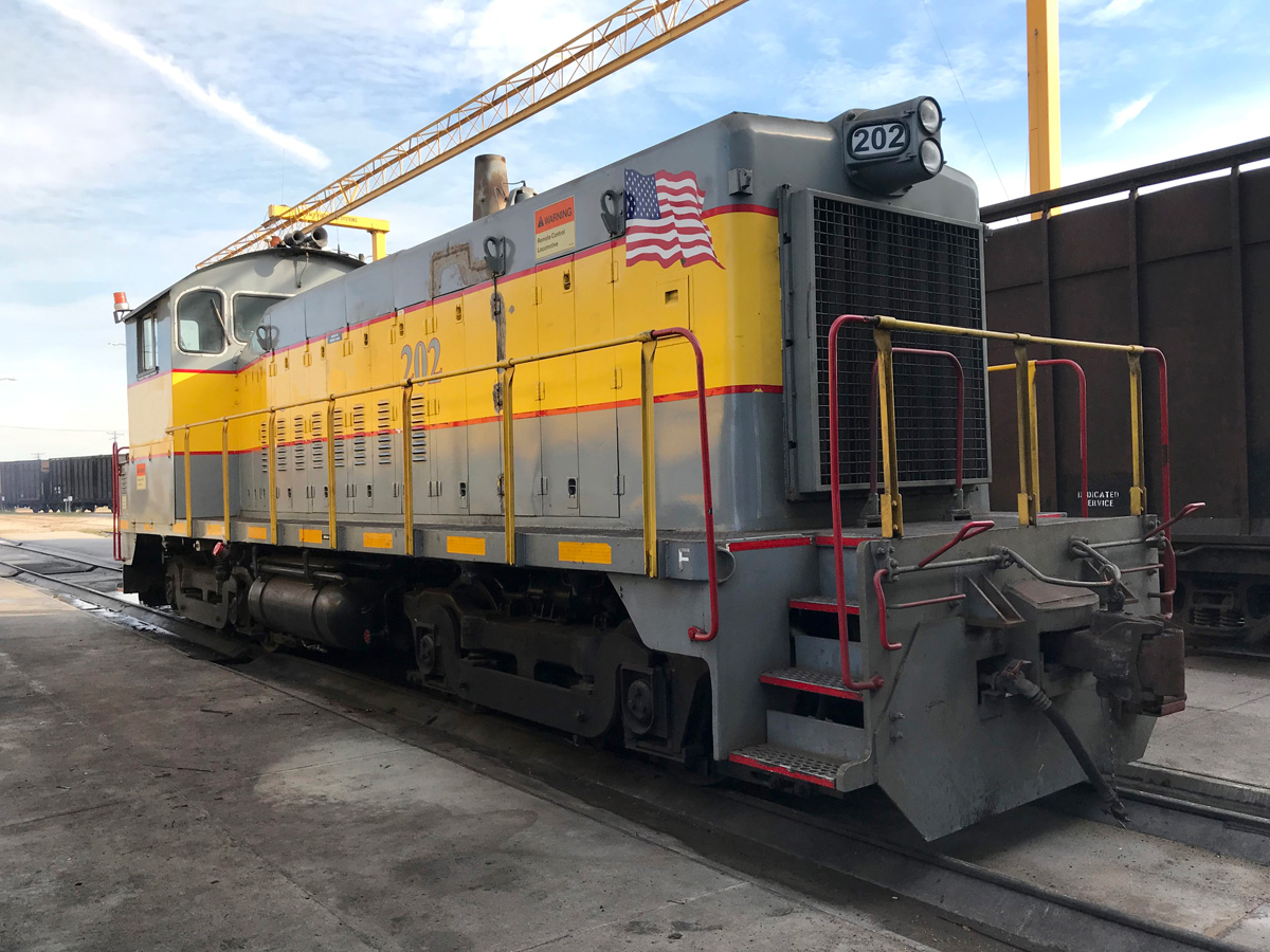 Yellow SW900 Locomotive at an angle